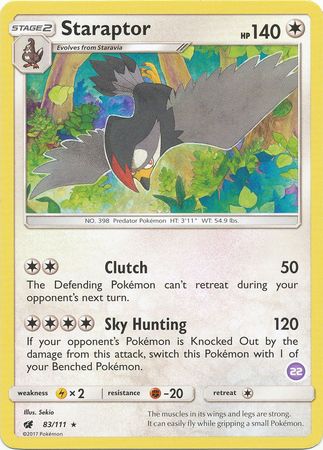 Staraptor (83/111) (Exclusive Deck #22) [Sun & Moon: Trainer Kit - Alolan Sandslash] 