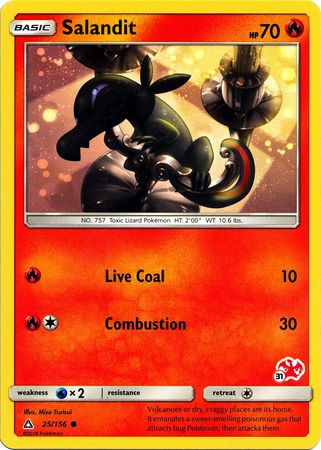 Salandit (25/156) (Charizard Stamp #31) [Battle Academy 2020] 