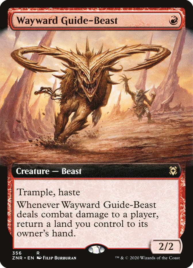 Wayward Guide-Beast (Extended Art) [Zendikar Rising] 