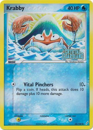 Krabby (54/100) (Stamped) [EX: Crystal Guardians] 