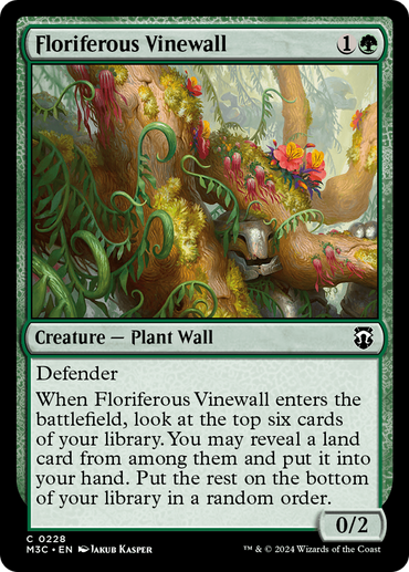 Floriferous Vinewall (Ripple Foil) [Modern Horizons 3 Commander] 