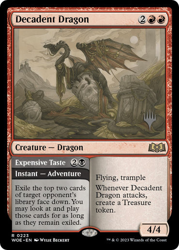 Decadent Dragon // Expensive Taste (Promo Pack) [Wilds of Eldraine Promos] 