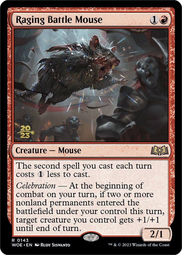 Raging Battle Mouse [Wilds of Eldraine Prerelease Promos] 