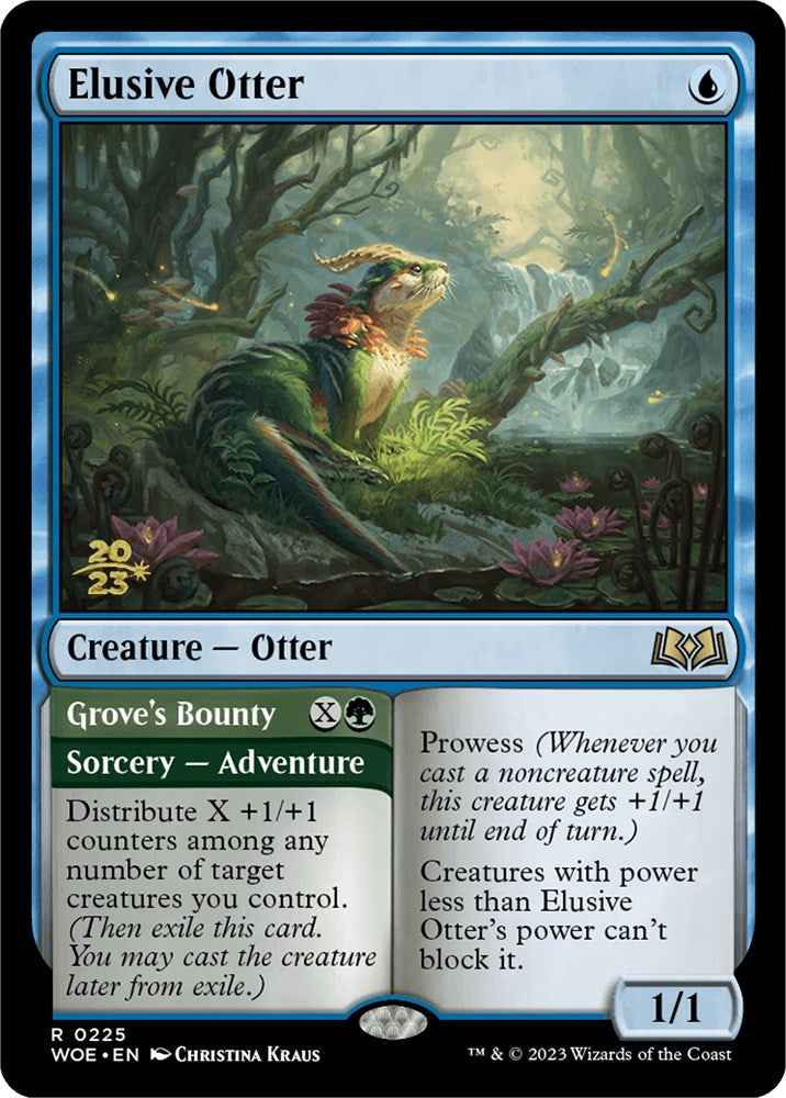 Elusive Otter // Grove's Bounty [Wilds of Eldraine Prerelease Promos] 