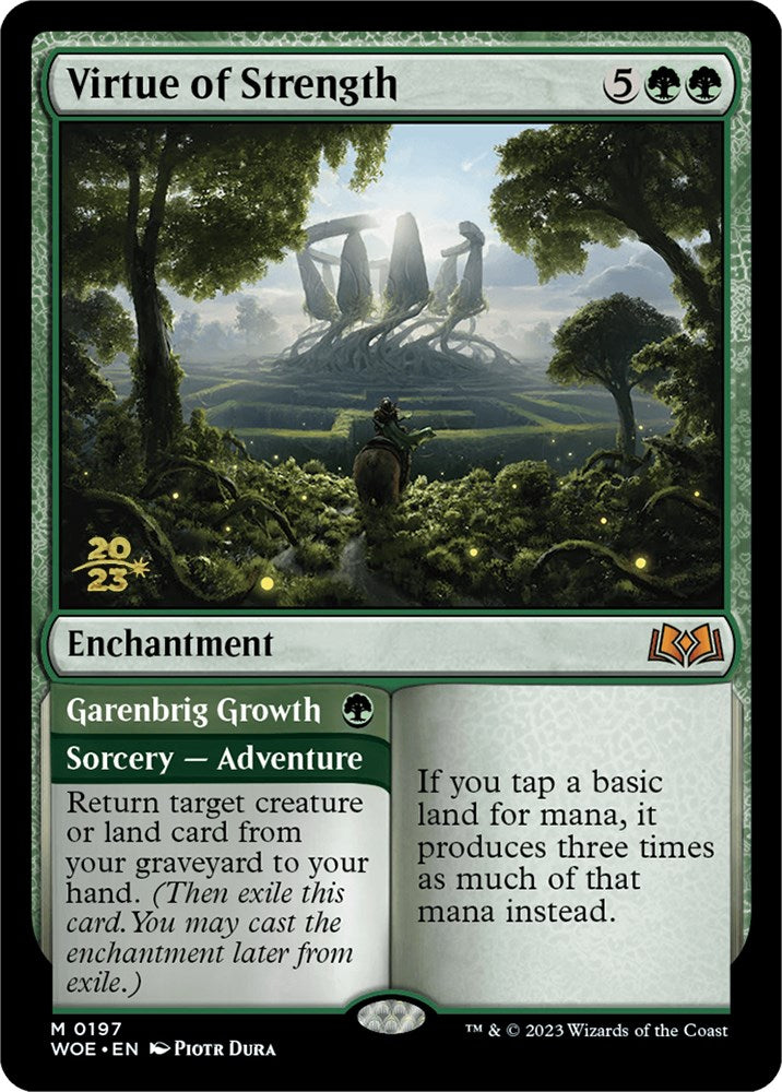 Virtue of Strength // Garenbrig Growth [Wilds of Eldraine Prerelease Promos] 