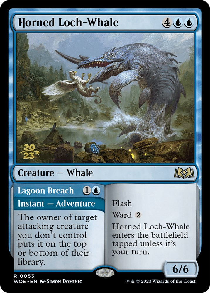 Horned Loch-Whale // Lagoon Breach [Wilds of Eldraine Prerelease Promos] 