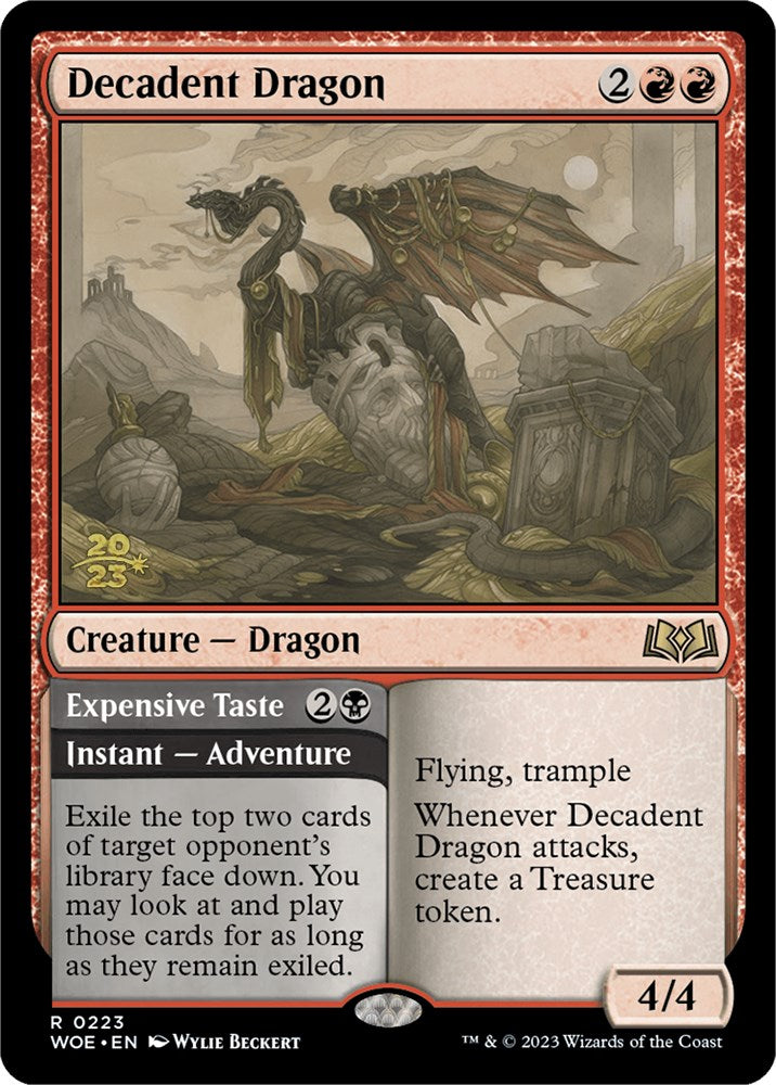 Decadent Dragon // Expensive Taste [Wilds of Eldraine Prerelease Promos] 