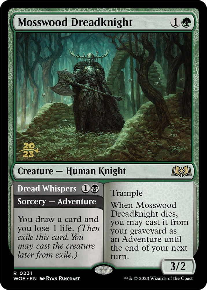 Mosswood Dreadknight // Dread Whispers [Wilds of Eldraine Prerelease Promos] 