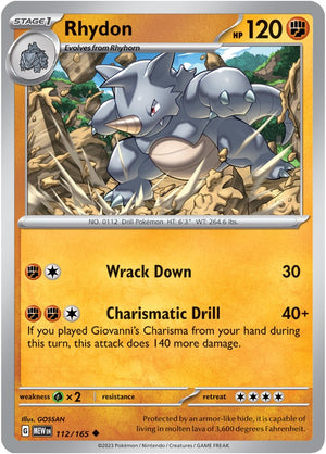 Rhydon (112/165) [Scarlet &amp; Violet: 151] 