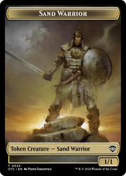 Plant // Sand Warrior Double-Sided Token [Outlaws of Thunder Junction Commander Tokens] 