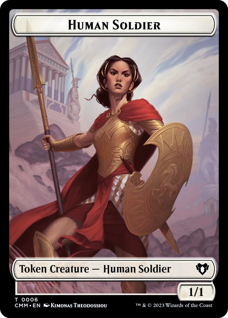 Human Soldier // Elemental (0025) Double-Sided Token [Commander Masters Tokens] 