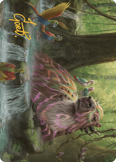 Basking Capybara Art Card (Gold-Stamped Signature) [The Lost Caverns of Ixalan Art Series]