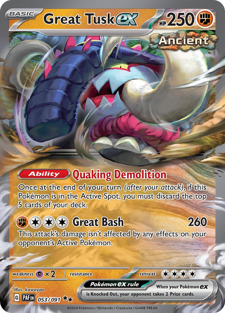 Great Tusk ex (053/091) [Scarlet &amp; Violet: Paldean Fates] 