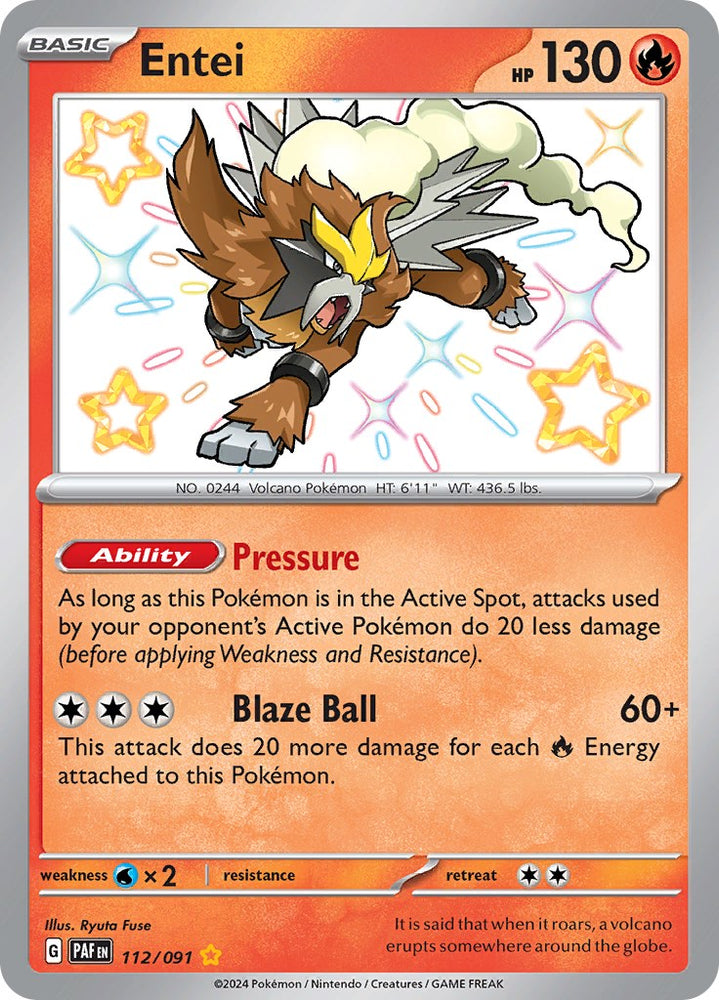 Entei (112/091) [Scarlet &amp; Violet: Paldean Fates] 