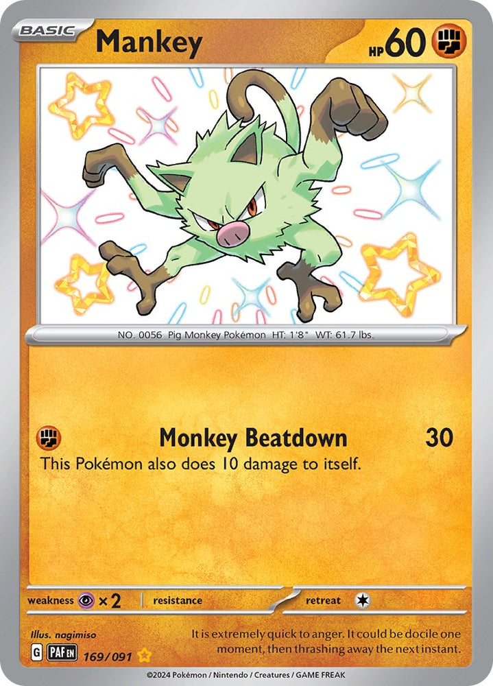 Mankey (169/091) [Scarlet &amp; Violet: Paldean Fates] 