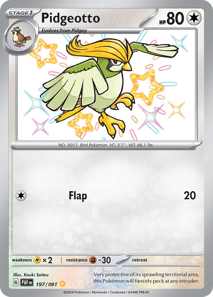Pidgeotto (197/091) [Scarlet &amp; Violet: Paldean Fates] 