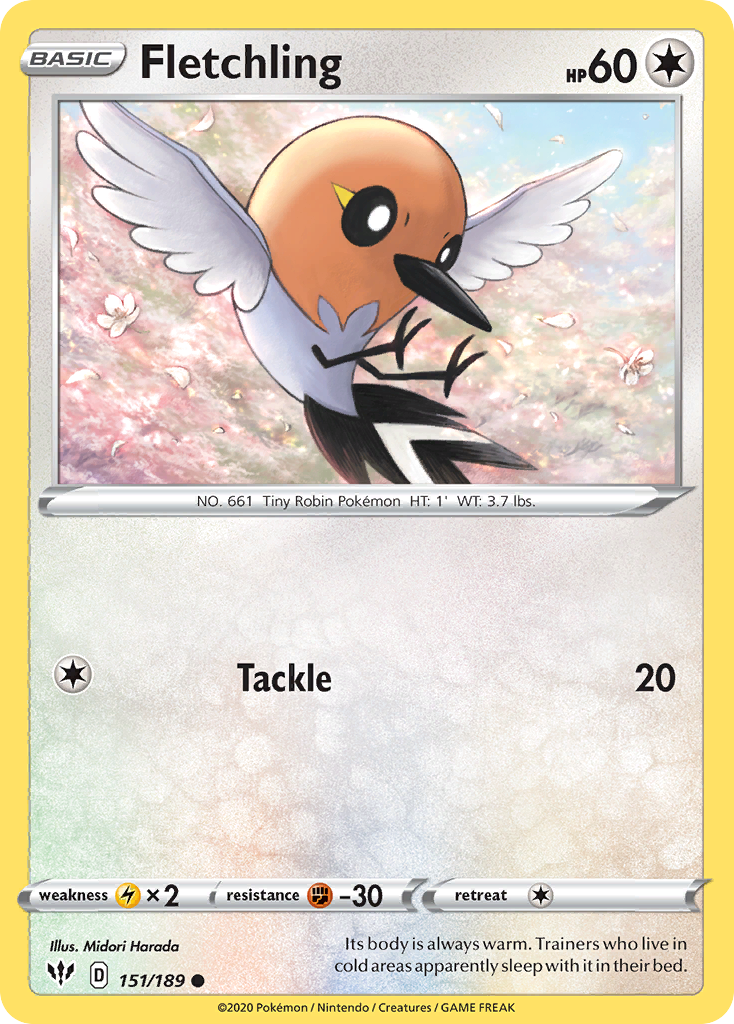 Fletchling (151/189) [Sword & Shield: Darkness Ablaze] 