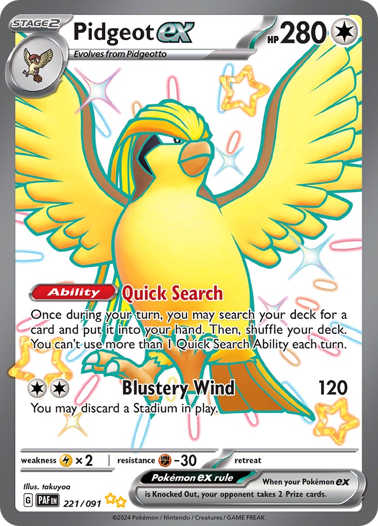 Pidgeot ex (221/091) [Scarlet & Violet: Paldean Fates]