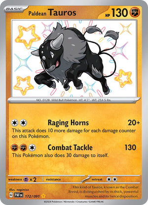 Paldean Tauros (172/091) [Scarlet &amp; Violet: Paldean Fates] 