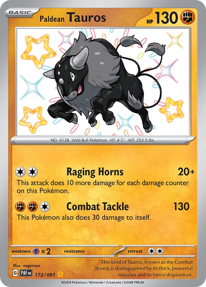 Paldean Tauros (172/091) [Scarlet &amp; Violet: Paldean Fates] 