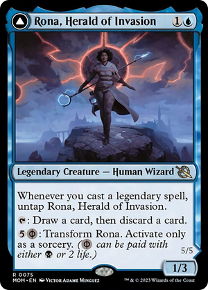 Rona, Herald of Invasion // Rona, Tolarian Obliterator [March of the Machine] 