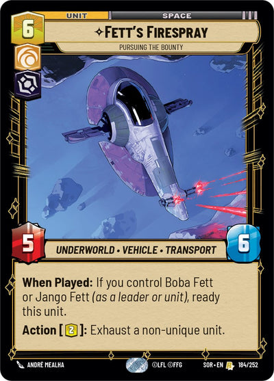 Fett's Firespray - Pursuing the Bounty (184/252) [Spark of Rebellion] 