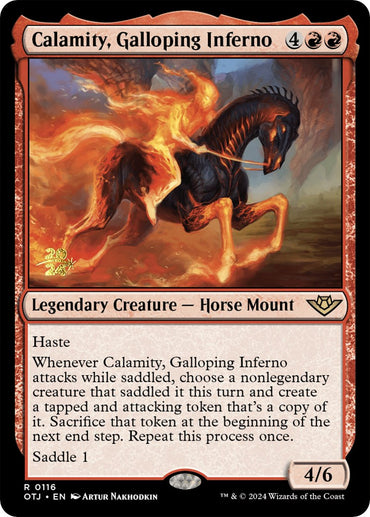 Calamity, Galloping Inferno [Outlaws of Thunder Junction Prerelease Promos] 