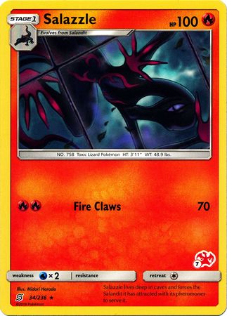 Salazzle (34/236) (Charizard Stamp #7) [Battle Academy 2020] 