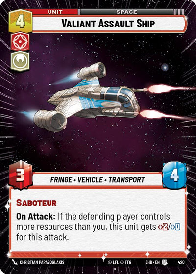 Valiant Assault Ship (Hyperspace) (420) [Shadows of the Galaxy] 