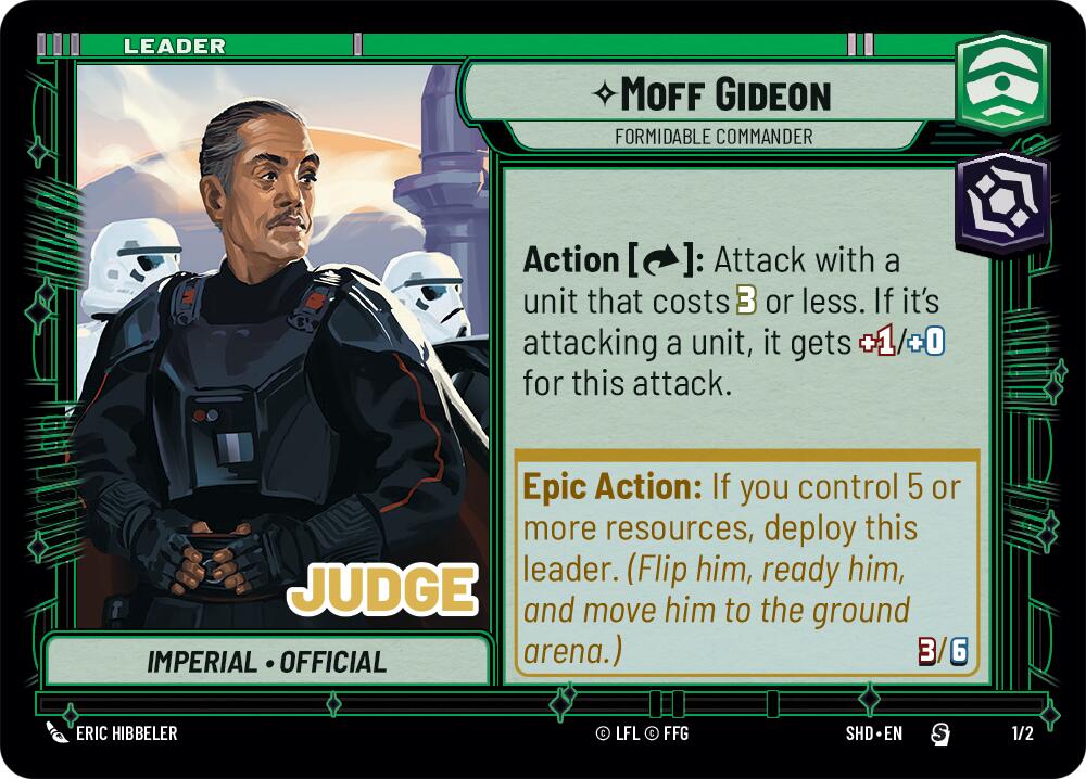 Moff Gideon - Formidable Commander (Judge Promo) (1/2) [Shadows of the Galaxy Promos] 
