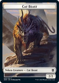 Cat Beast // Plant Double-Sided Token [Zendikar Rising Tokens] 