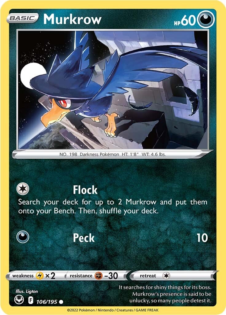 Murkrow (106/195) [Sword & Shield: Silver Tempest] 