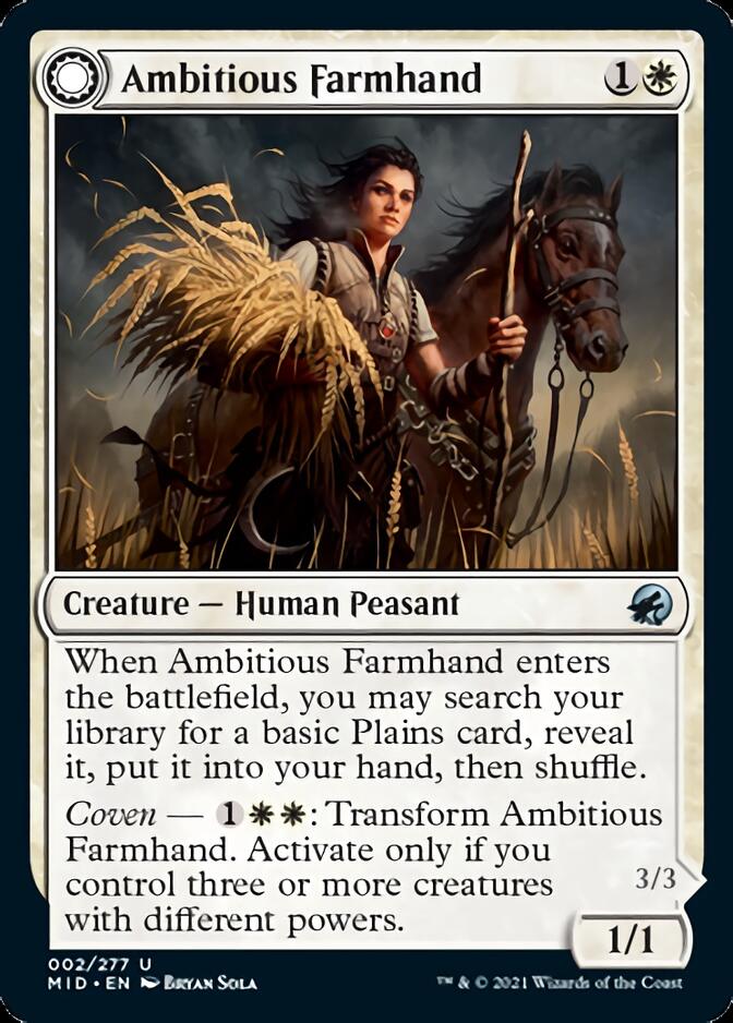 Ambitious Farmhand // Seasoned Cathar [Innistrad: Midnight Hunt] 