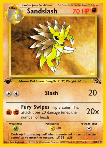 Sandslash (41/62) [Fossil 1st Edition]