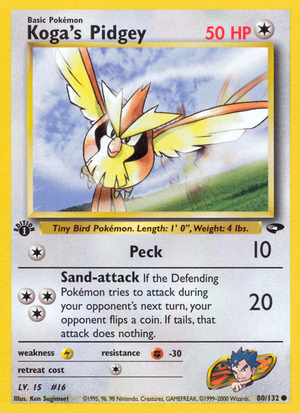 Koga's Pidgey (80/132) [Gym Challenge 1st Edition] 