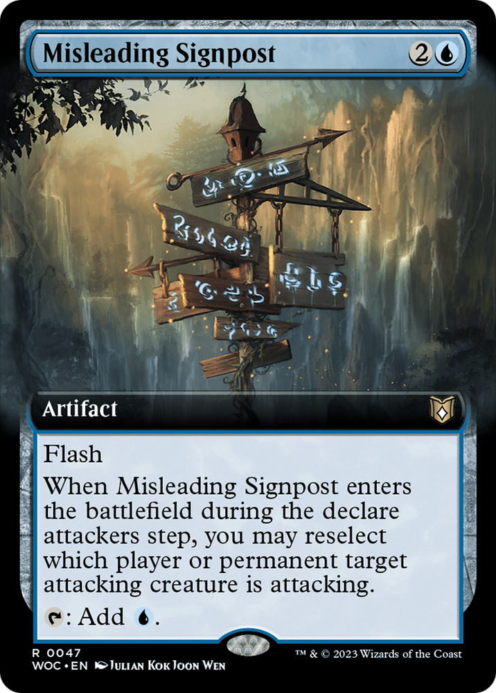 Misleading Signpost (Extended Art) [Wilds of Eldraine Commander] 