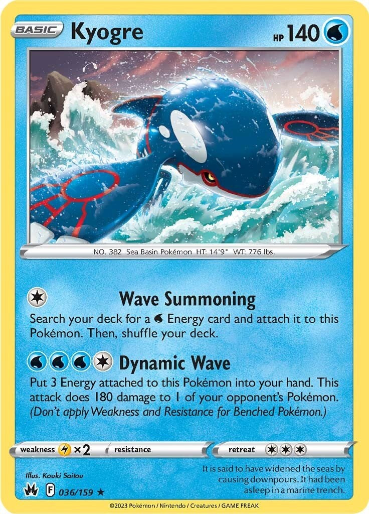 Kyogre (036/159) [Sword & Shield: Crown Zenith] 