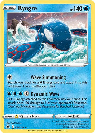 Kyogre (036/159) [Sword &amp; Shield: Crown Zenith] 