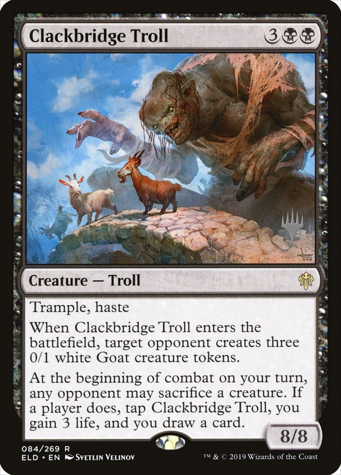 Clackbridge Troll (Promo Pack) [Throne of Eldraine Promos] 