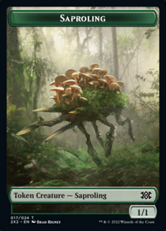 Saproling // Treasure Double-Sided Token [Double Masters 2022 Tokens] 