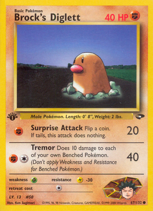 Brock's Diglett (67/132) [Gym Challenge 1st Edition] 