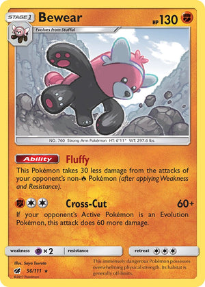 Bewear (56/111) (Prerelease Kit Exclusive) (Theme Deck Exclusive) [Sun &amp; Moon: Crimson Invasion] 
