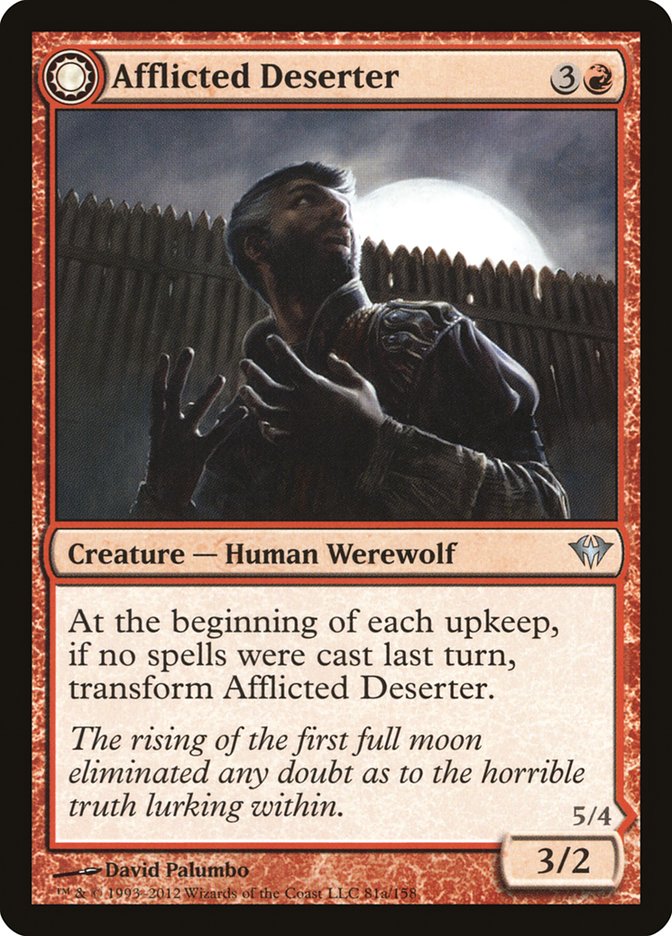 Afflicted Deserter // Werewolf Ransacker [Dark Ascension] 