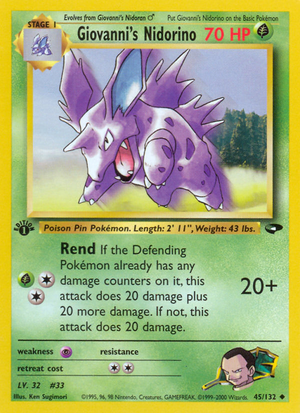 Giovanni's Nidorino (45/132) [Gym Challenge 1st Edition] 