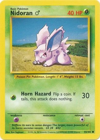 Nidoran (55/102) (Male) [Base Set Unlimited] 