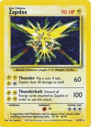 Zapdos (16/102) [Base Set Unlimited] 