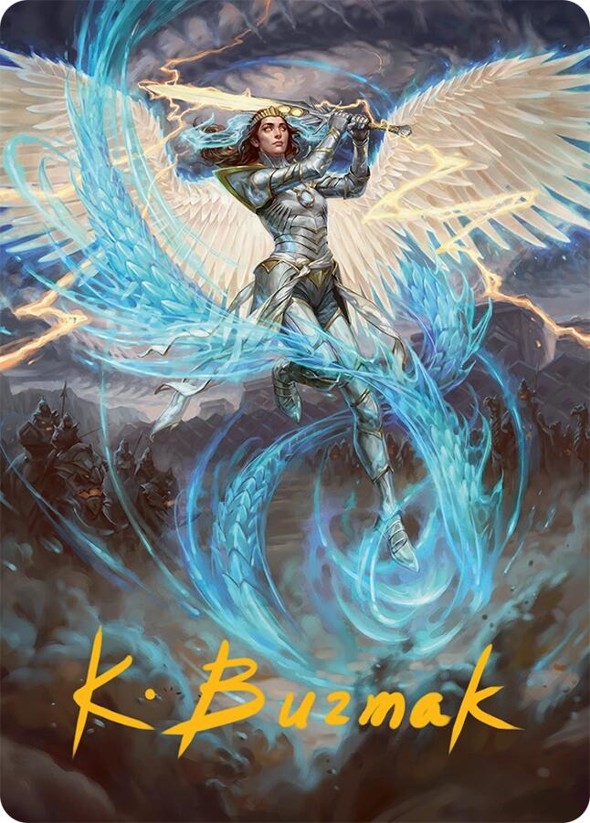 Elspeth, Storm Slayer Art Card (49/54) (Gold-Stamped Signature) [Tarkir: Dragonstorm Art Series]