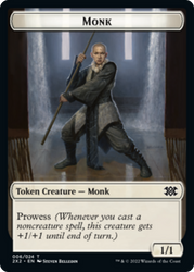 Cat Dragon // Monk Double-Sided Token [Double Masters 2022 Tokens] 