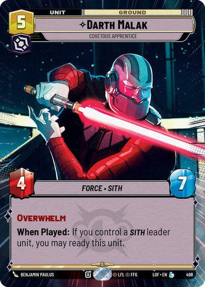 Darth Malak - Covetous Apprentice (498) (Hyperspace) (498) [Legends of the Force]