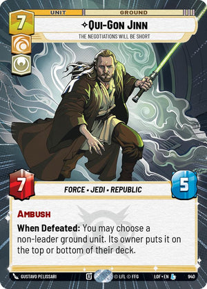 Qui-Gon Jinn - The Negotiations Will Be Short (940) (Hyperspace Foil) (940) [Legends of the Force]